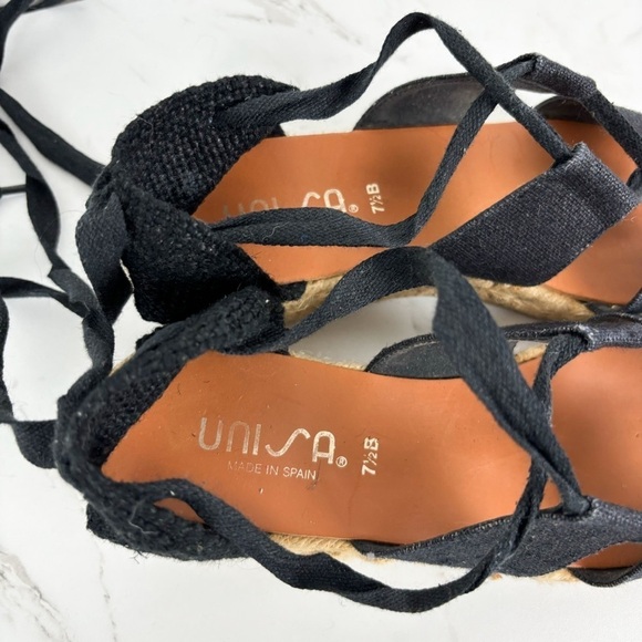 Unisa Women's Black Canvas Gladiator Sandals Sz 7.5 - Picture 6 of 10